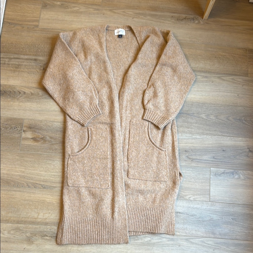 Cozy Camel Open-Front Cardigan size S